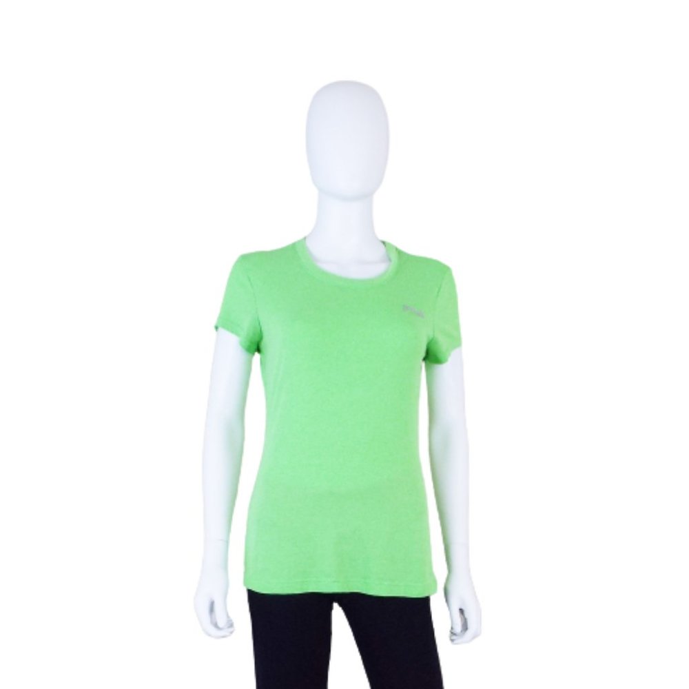 WOMEN'S FILA ACTIVE WEAR ATHLETIC SHORT SLEEVE LIME GREEN TEE TOP - MEDIUM